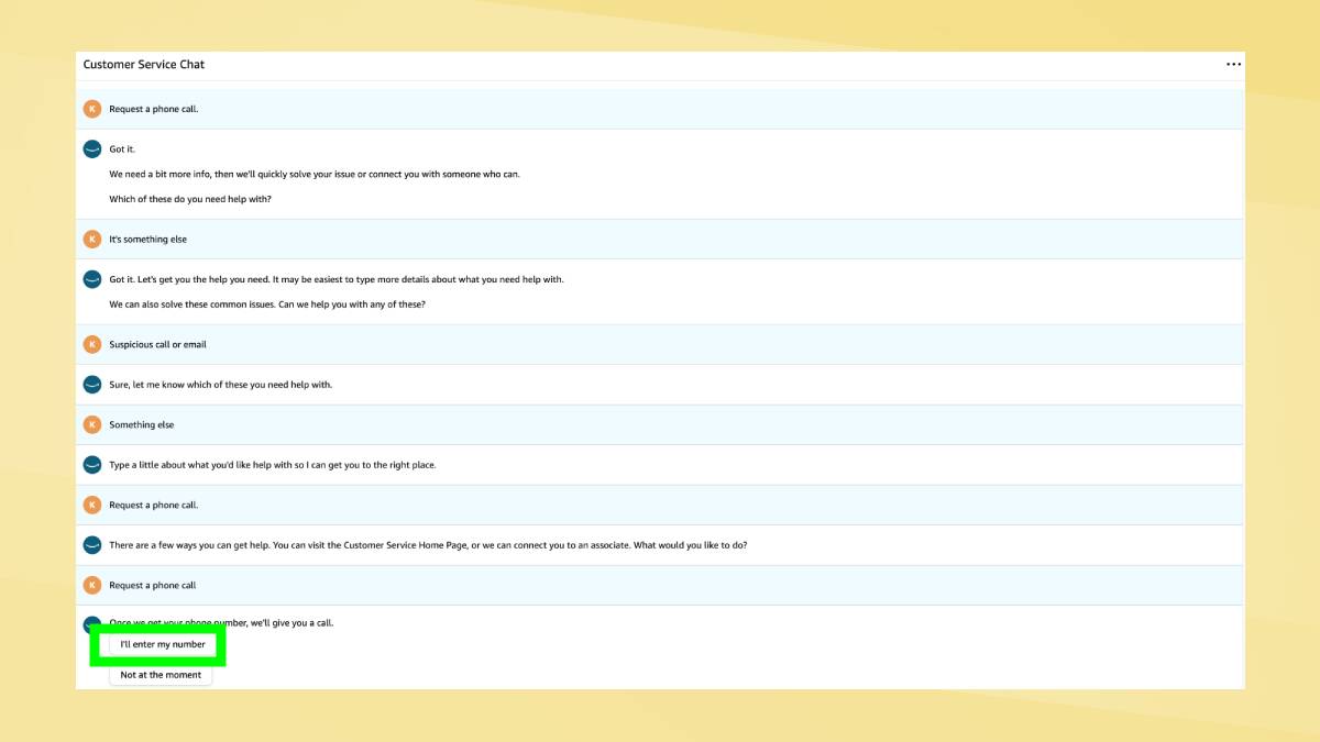 I'll enter my number in Amazon