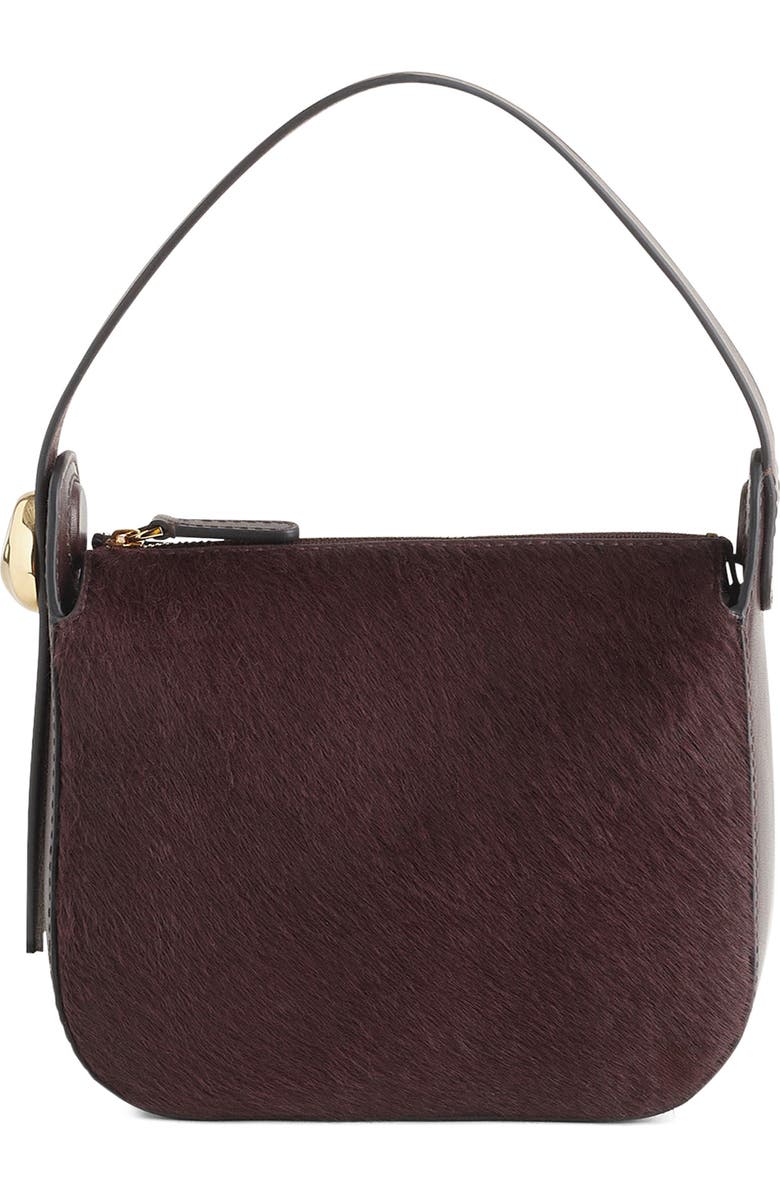 The Sculpted Metal Genuine Calf Hair Wristlet Bag