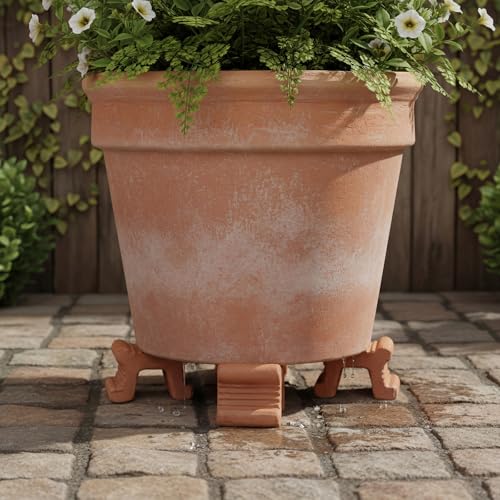 Lemonroad 6 Set Terra Cotta Cement Pot Feet for Outdoor Planters, 1.6" H