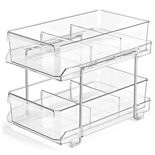 amazon clear organizer with slide out drawers and dividers