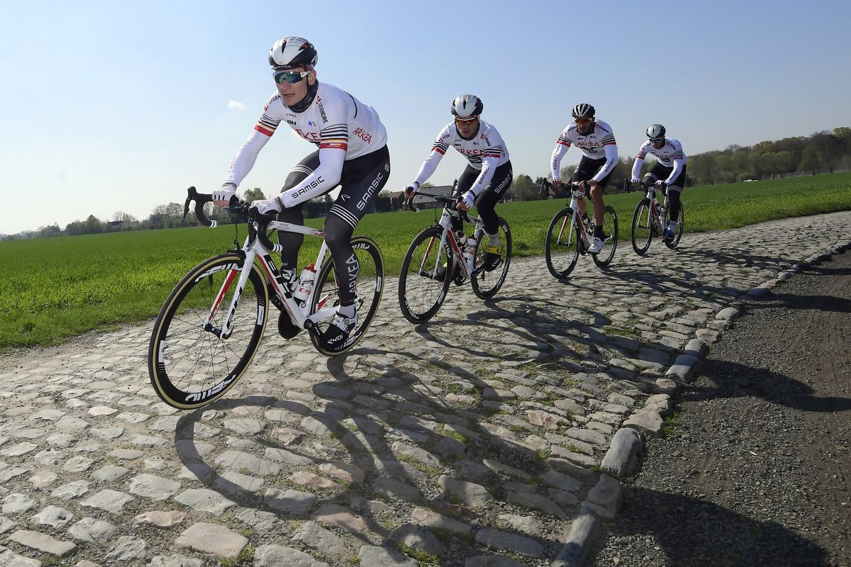 Andre Greipel leads his Arkea-Samsic teammates