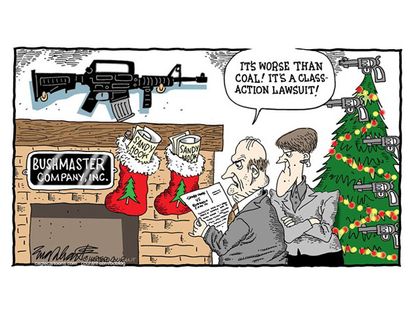 Editorial cartoon Sandy Hook gun lawsuit