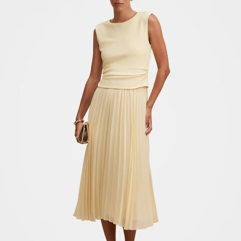 Forever New , Emilia 2-in-1 Sleeveless Pleated Midi Dress