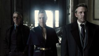 Jeremy Irons, Gal Gadot, and Ben Affleck in Zack Snyder's Justice League