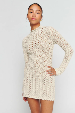 Sheer Trend 2023 | Reformation Nora Open Knit Mini Dress
