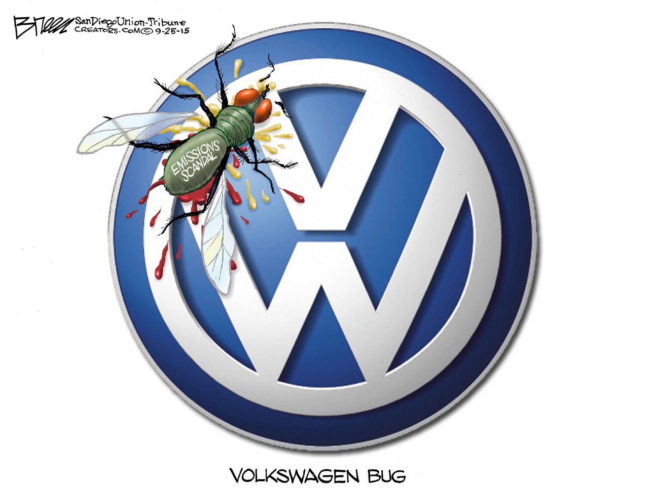 Editorial cartoon World Volkswagen Scandal