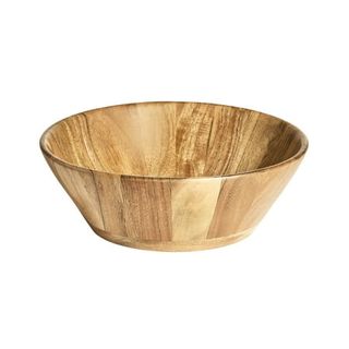 Better Homes & Gardens- Acacia Wood Large Angled Serving Bowl, Natural Finish