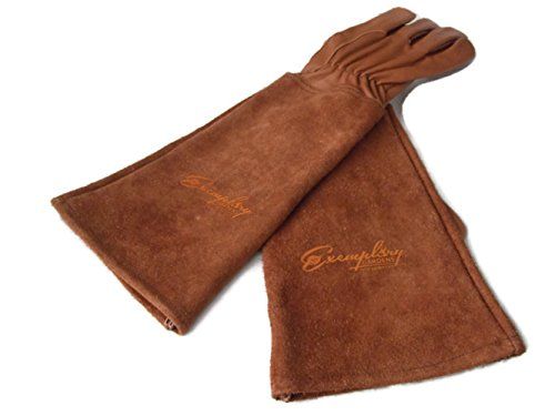 Rose Pruning Gloves for Men and Women - Thorn-Proof Goatskin Leather Gardening Gloves With Gauntlet