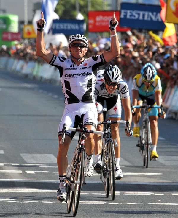 Simon Gerrans (Cerv&eacute;lo TestTeam), 29, wins Vuelta a Espa&ntilde;a stage 10 to Murcia
