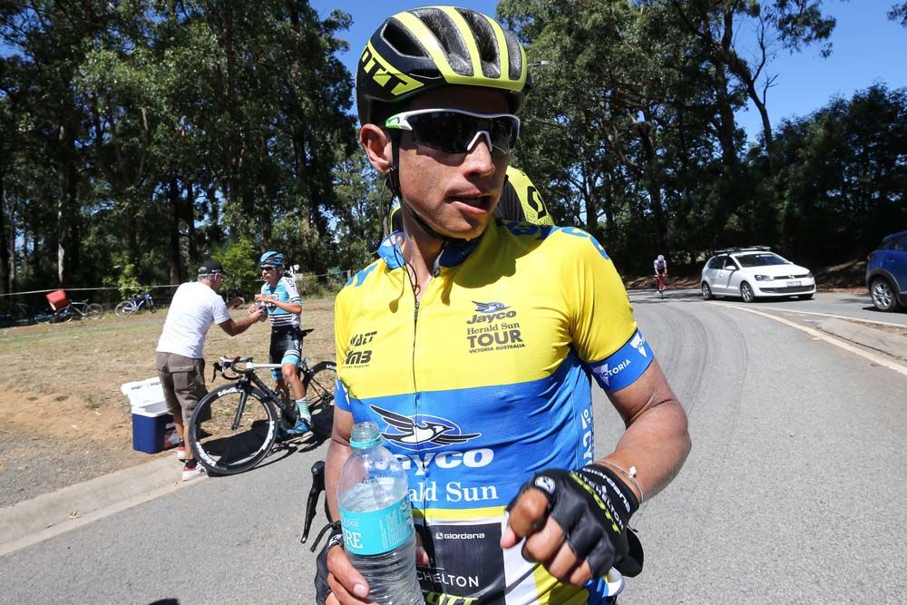 Esteban Chaves (Mitchelton-Scott) in the yellow jersey at the Herald Sun Tour