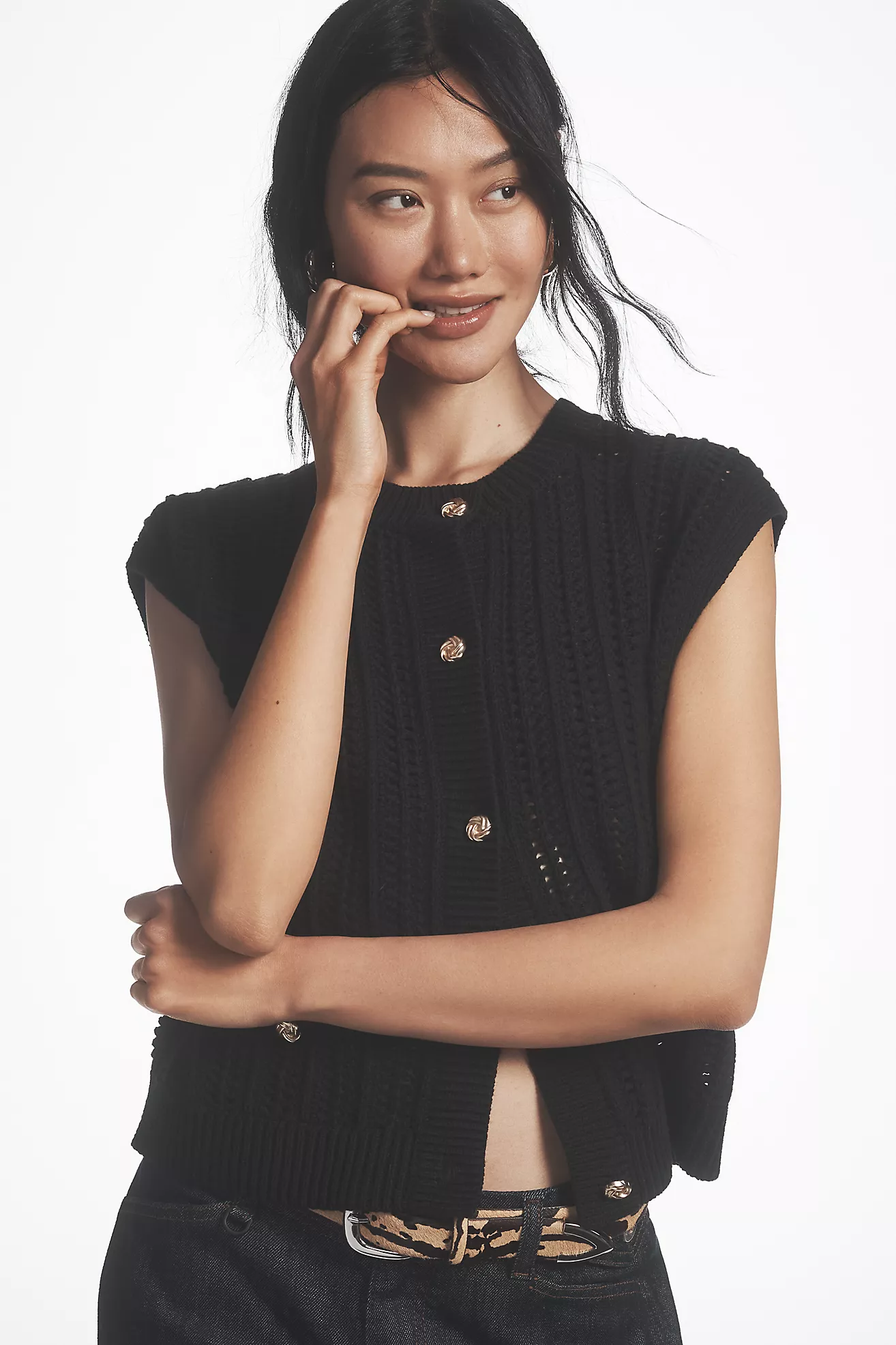 Anthropologie X Central Park West Button-Front Vest