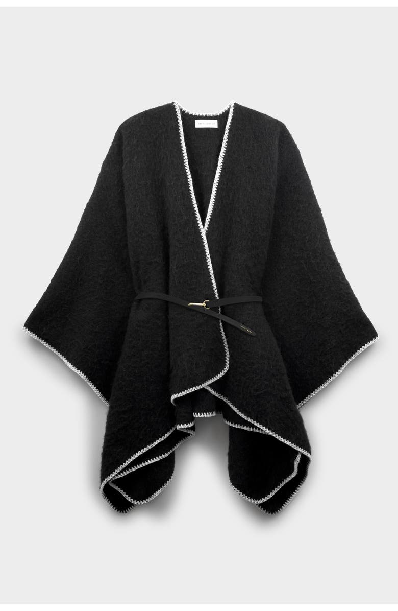 Whipstitch Blanket Cape With Belt