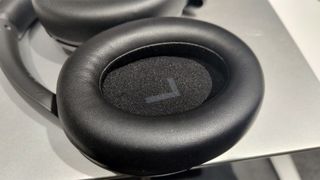 Earfun Wave Pro over-ear headphones showing inside of left earcup