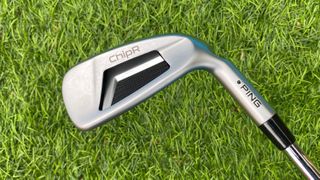 Ping Chipr Wedge turned over to reveal its forgiving cavity-backed sole