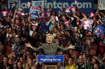 Hillary Clinton speaks to supporters Tuesday in Philadelphia.