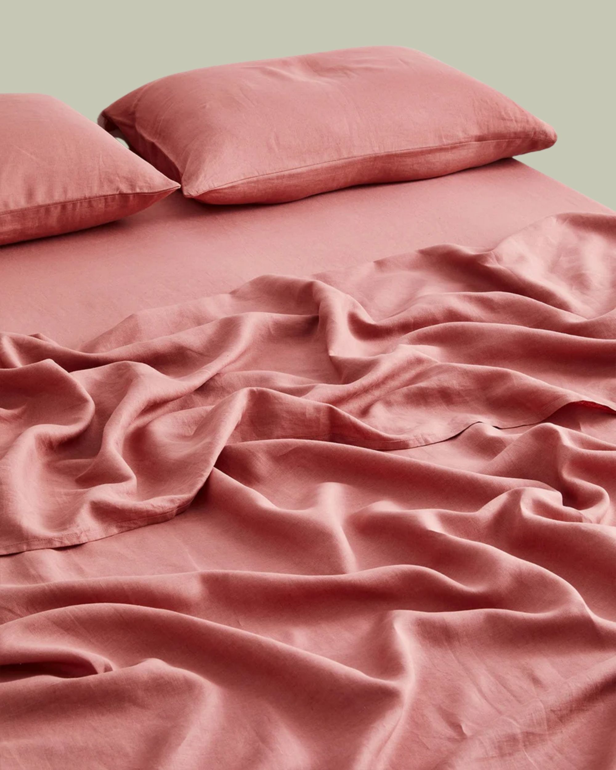 Bed Threads, Pink Clay 100% French Flax Linen Flat Sheet