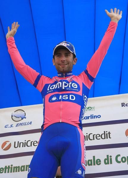 Diego Ulissi (Lampre - ISD) on the podium