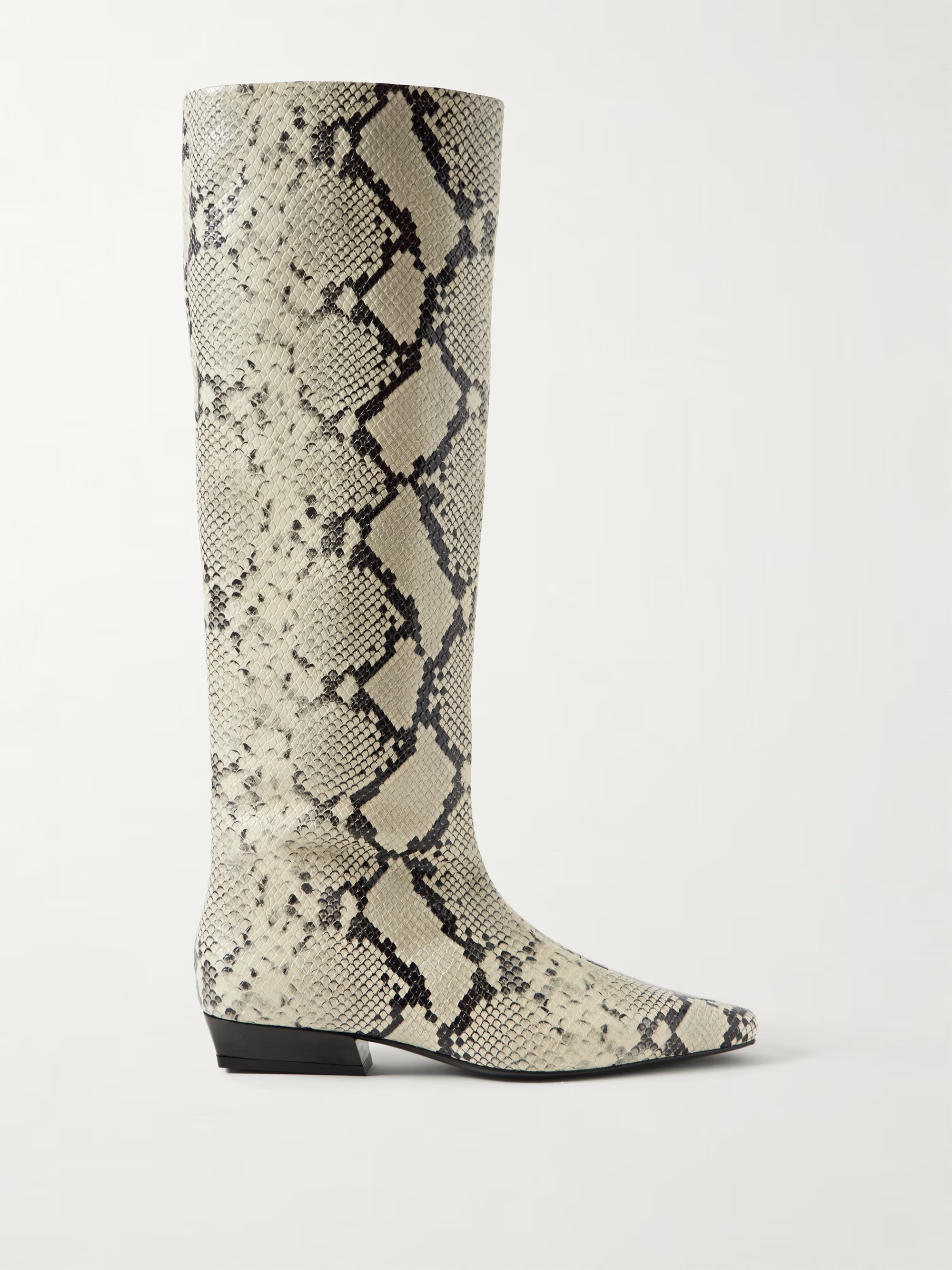 Staud, Wally snake-effect leather knee boots