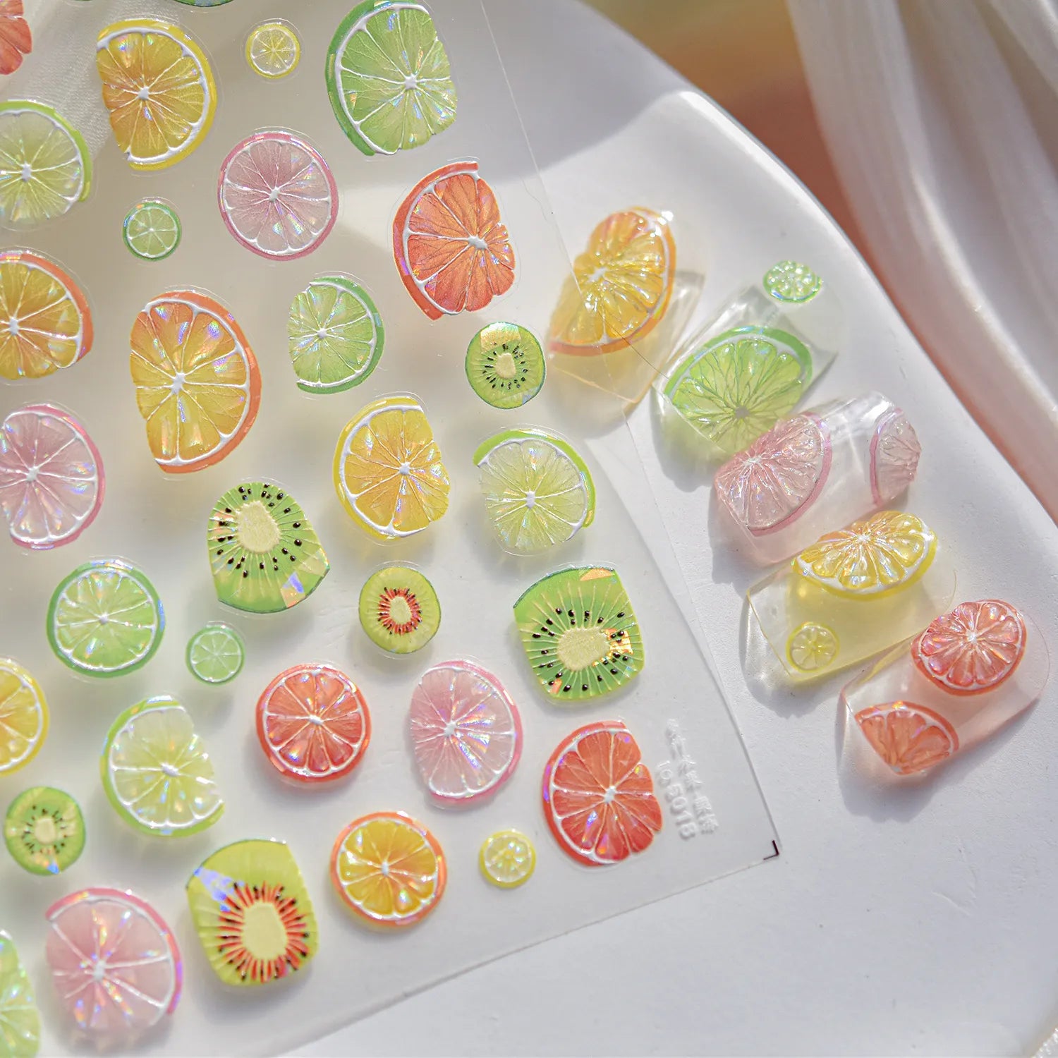 5d Summer Fruit Nail Stickers - Juicy Lemon Orange Tangerine Jelly Citrus Slice To5018 - To5018