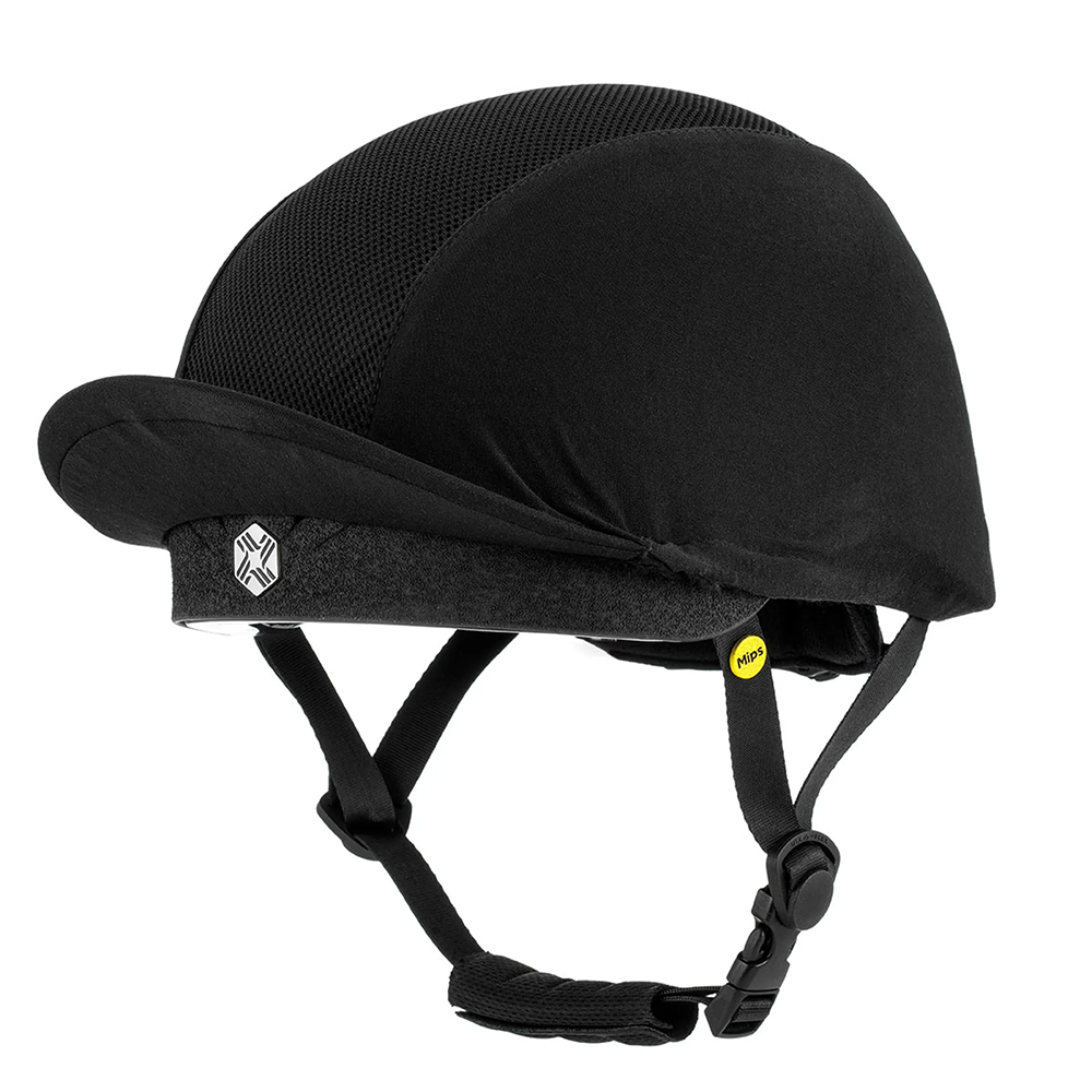 Close up of Charles Owen EQx Phoenix MIPS Skull Riding Hat