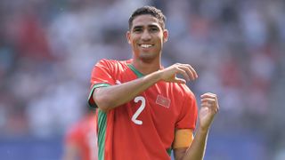 Achraf Hakimi in action for Morocco