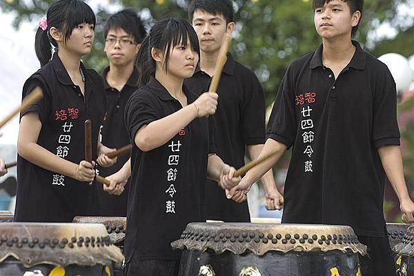 Beating for the tour: Performers are focused on their drumming in Mersing.