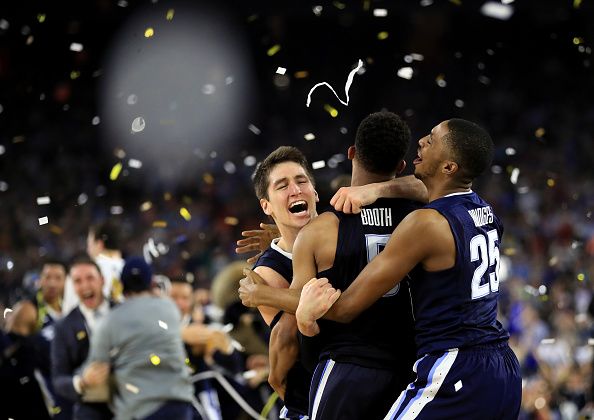 Villanova players celebrate their National Championship win.