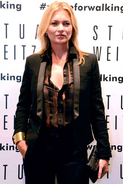 Kate Moss at the Stuart Weitzman store opening in Milan