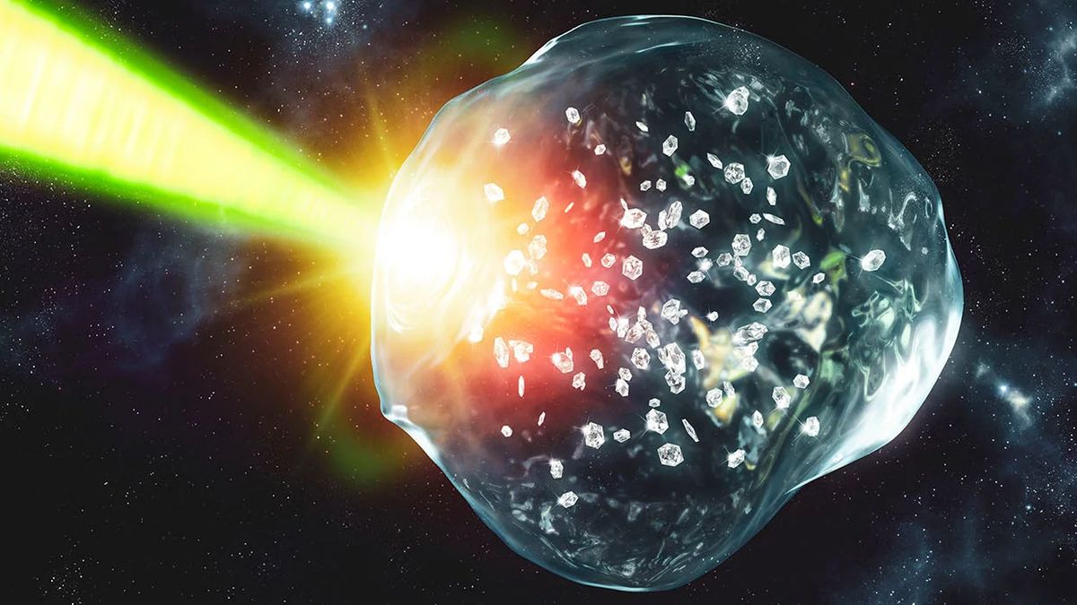 Scientists blasted plastic with lasers and turned it into tiny diamonds and a ne..