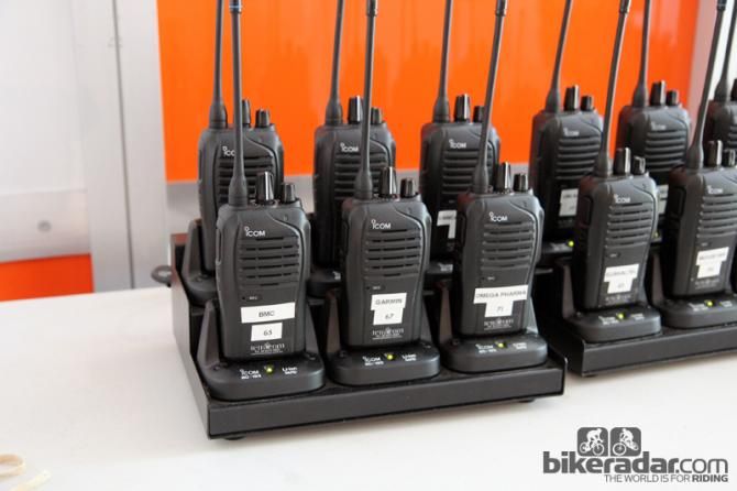 Race radios are supplied by the race organizer to each team.