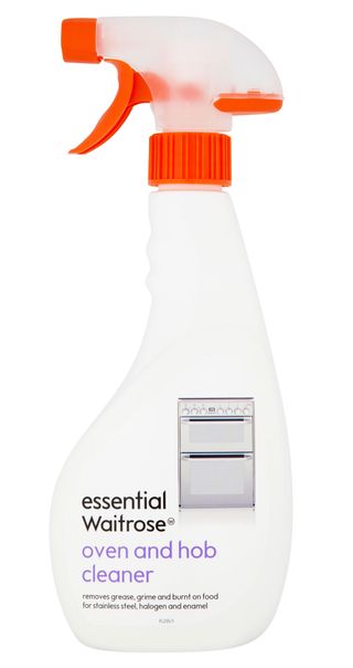Essential oven and hob cleaner in white bottle