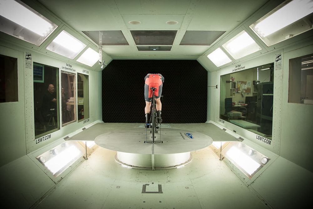 Rohan Dennis waits his turn at the San Diego Low Speed Wind Tunnel