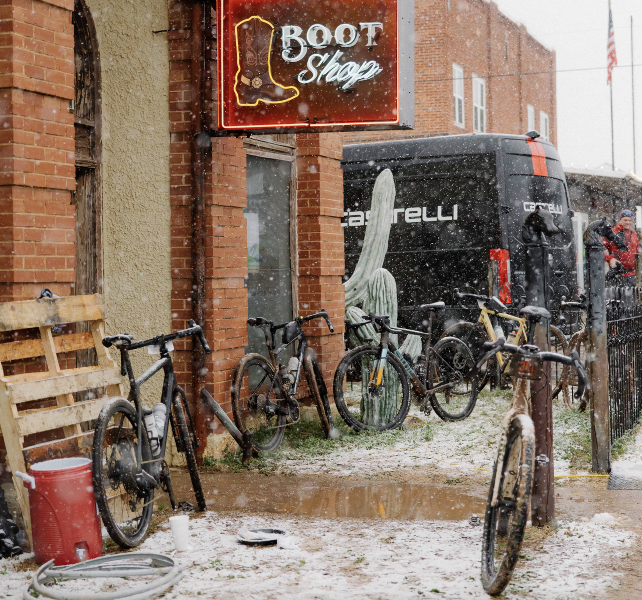 Snow, sleet and even some hail fell on the course