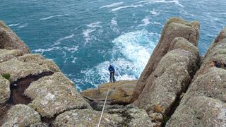 how to start sea cliff climbing: rappel