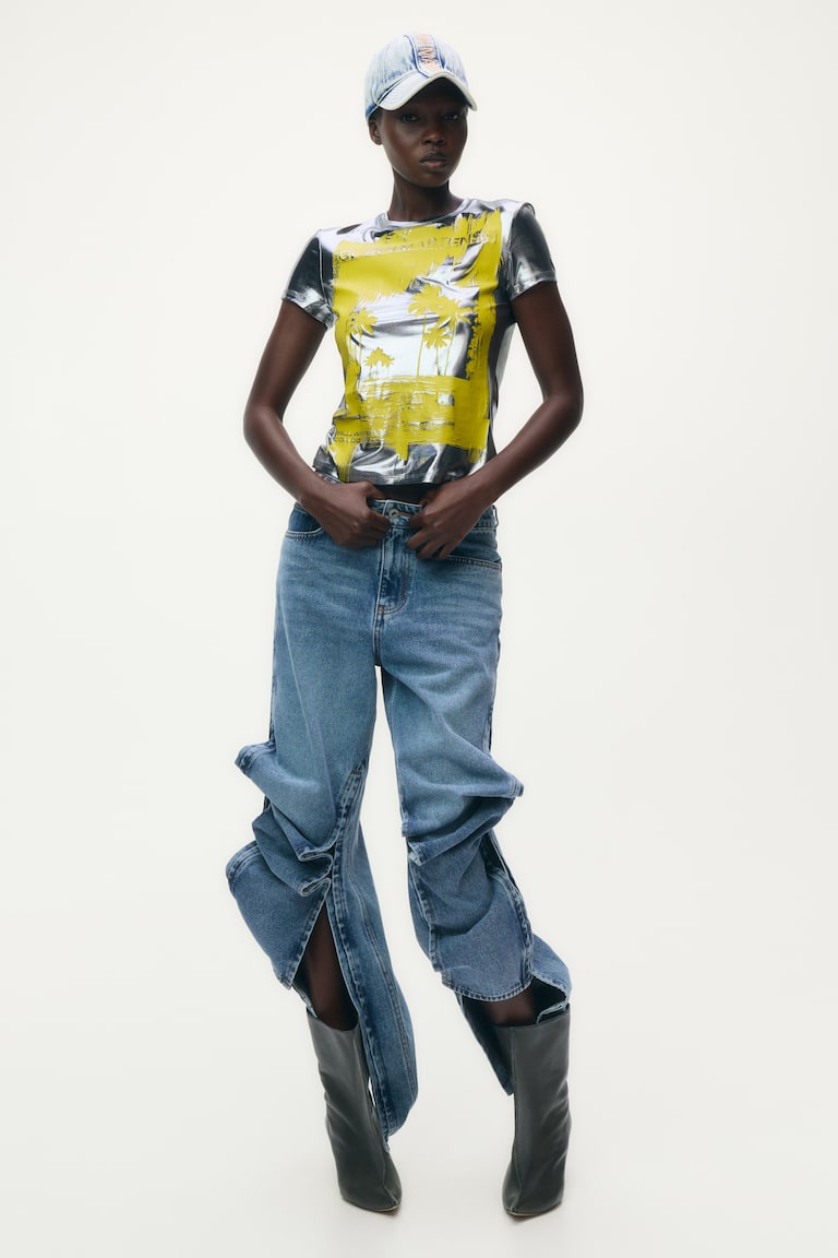 Printed Metallic T-Shirt