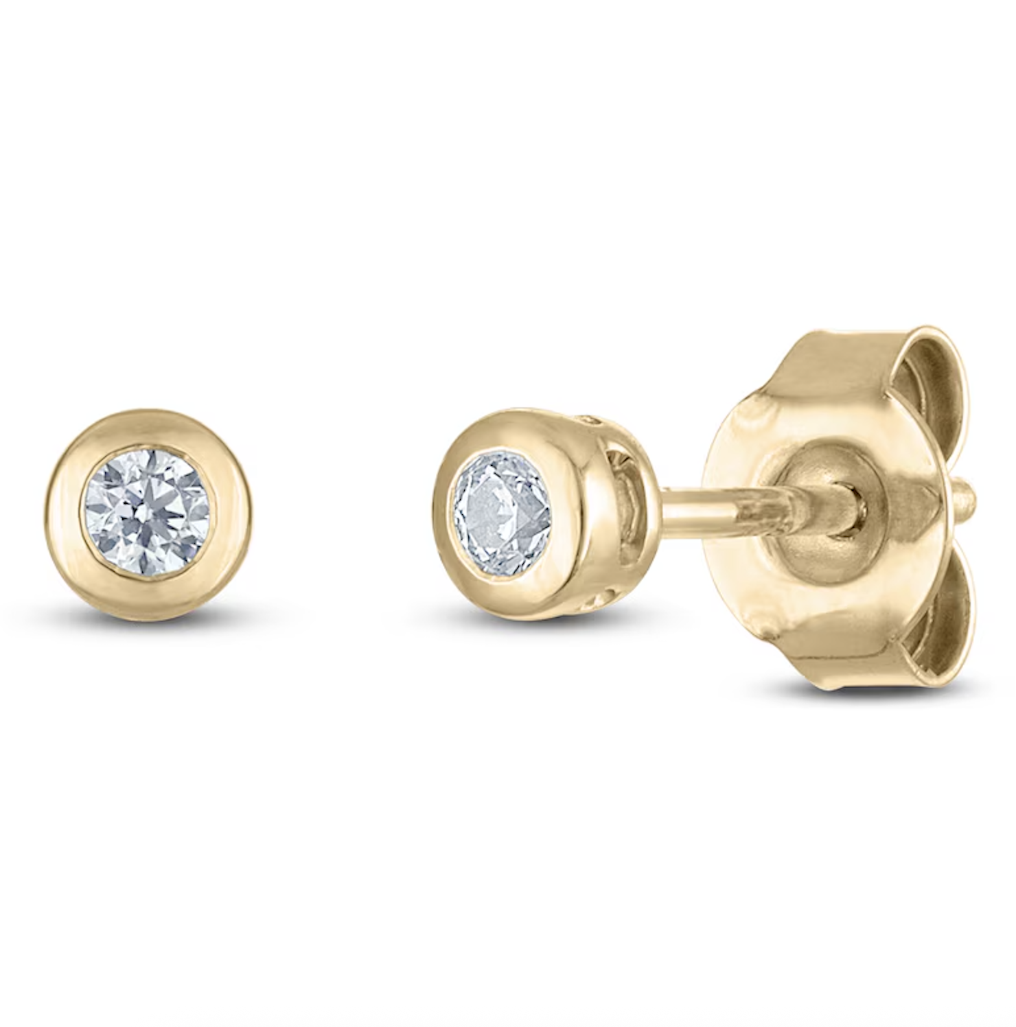 Jared Jewelers , Certified Round-Cut Diamond Bezel-Set Solitaire Stud Earrings (Was $280)