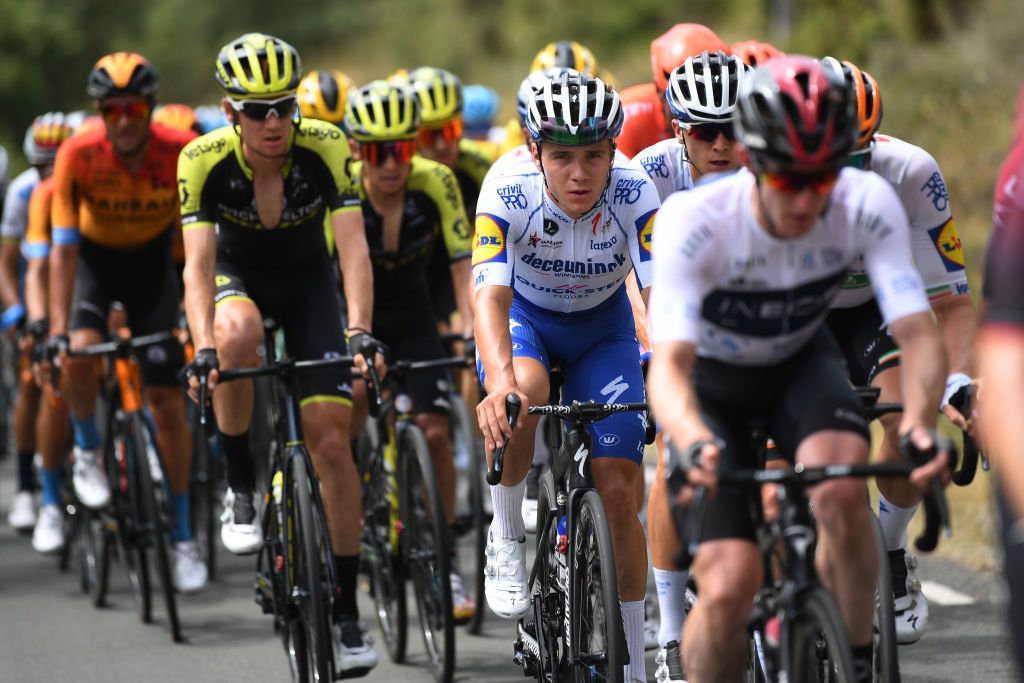 ESPINOSA DE LOS MONTEROS SPAIN JULY 30 Remco Evenepoel of Belgium and Team Deceuninck QuickStep during the 42nd Vuelta a Burgos 2020 Stage 3 a 150km stage from Sargentes de la Lora to Espinosa de los Monteros Picn Blanco 1486m VueltaBurgos on July 30 2020 in Espinosa de Los Monteros Spain Photo by David RamosGetty Images