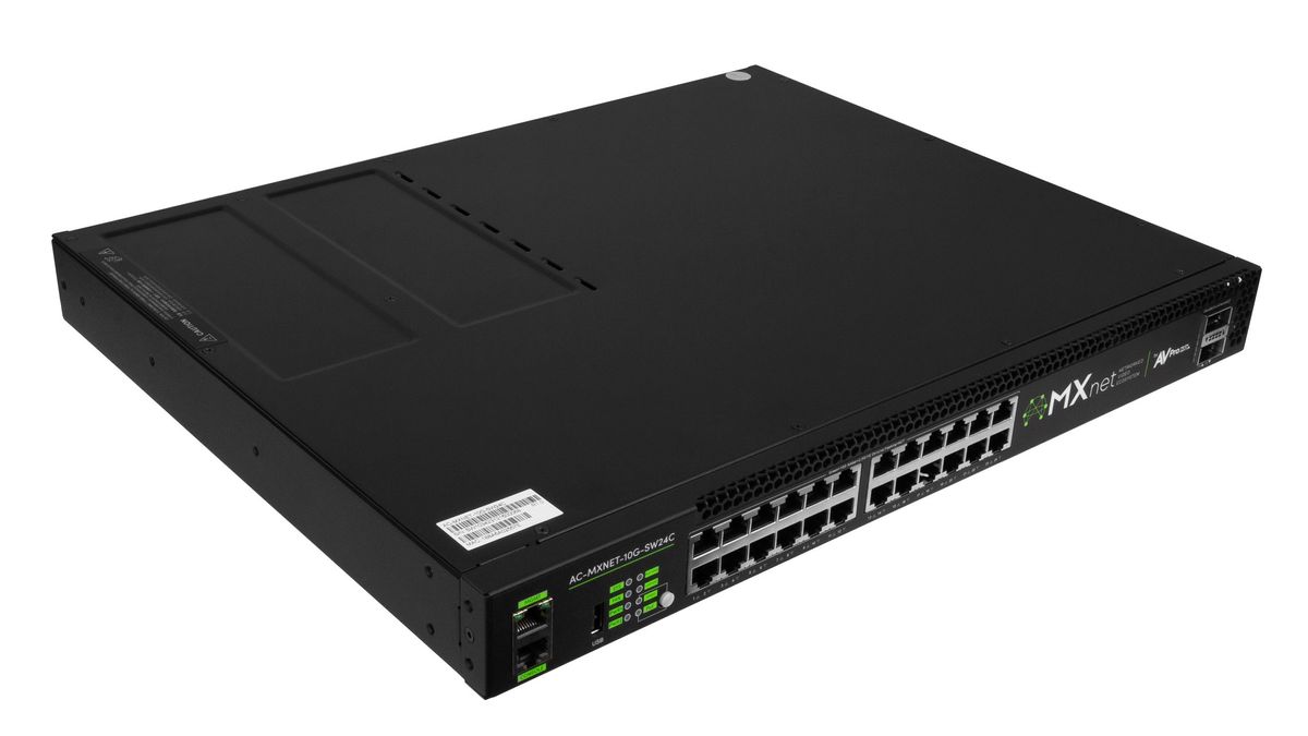 The AVPro Edge AC-MXNET-10G-SW24C 10 Gig PoE Switch.