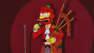 Groundskeeper Willie in The Simpsons.