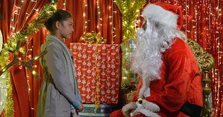 Jade is delighted to meet Father Christmas…