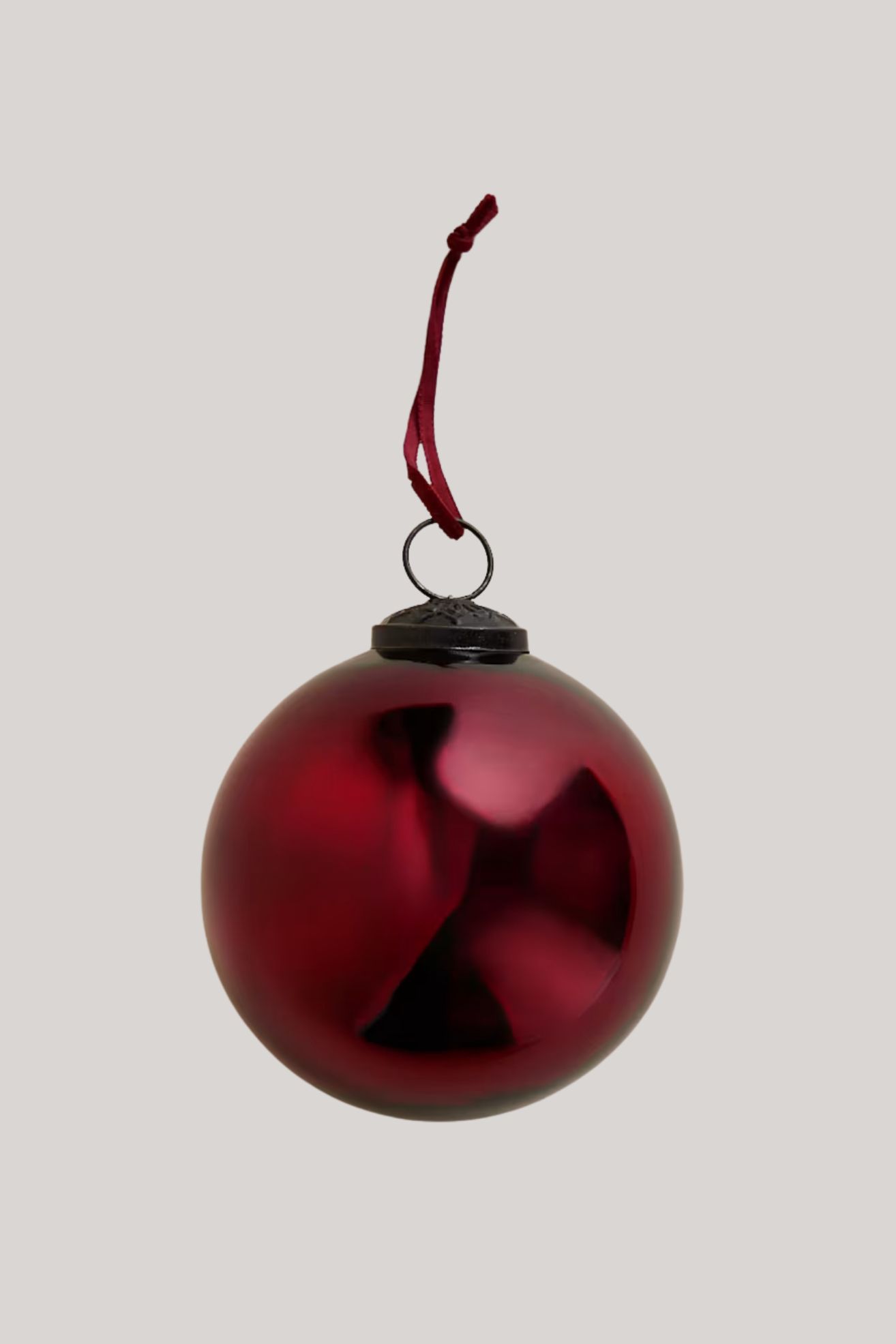 M&S, Red Glass Metallic Bauble