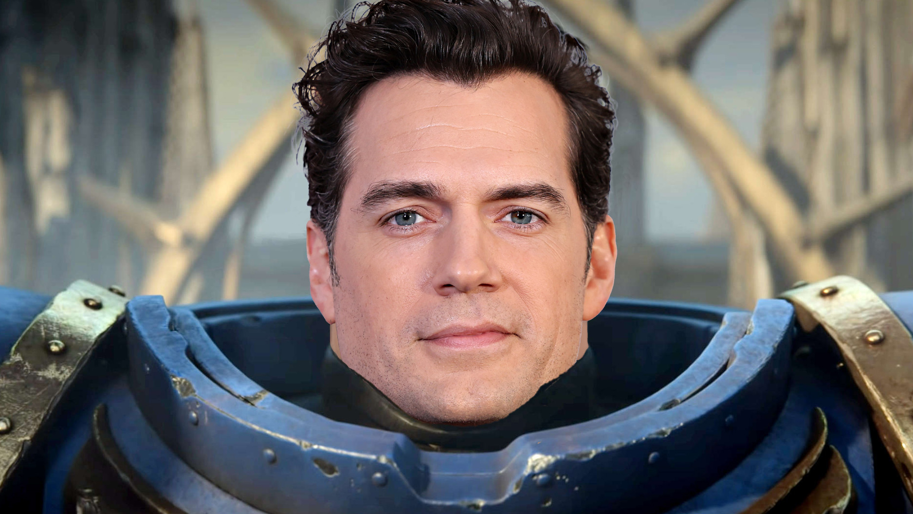 Henry Cavill Photoshopped onto Titus from Space Marine 2