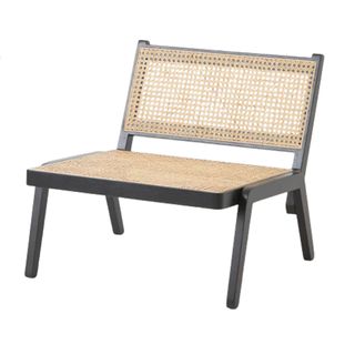 A low lounge rattan chair