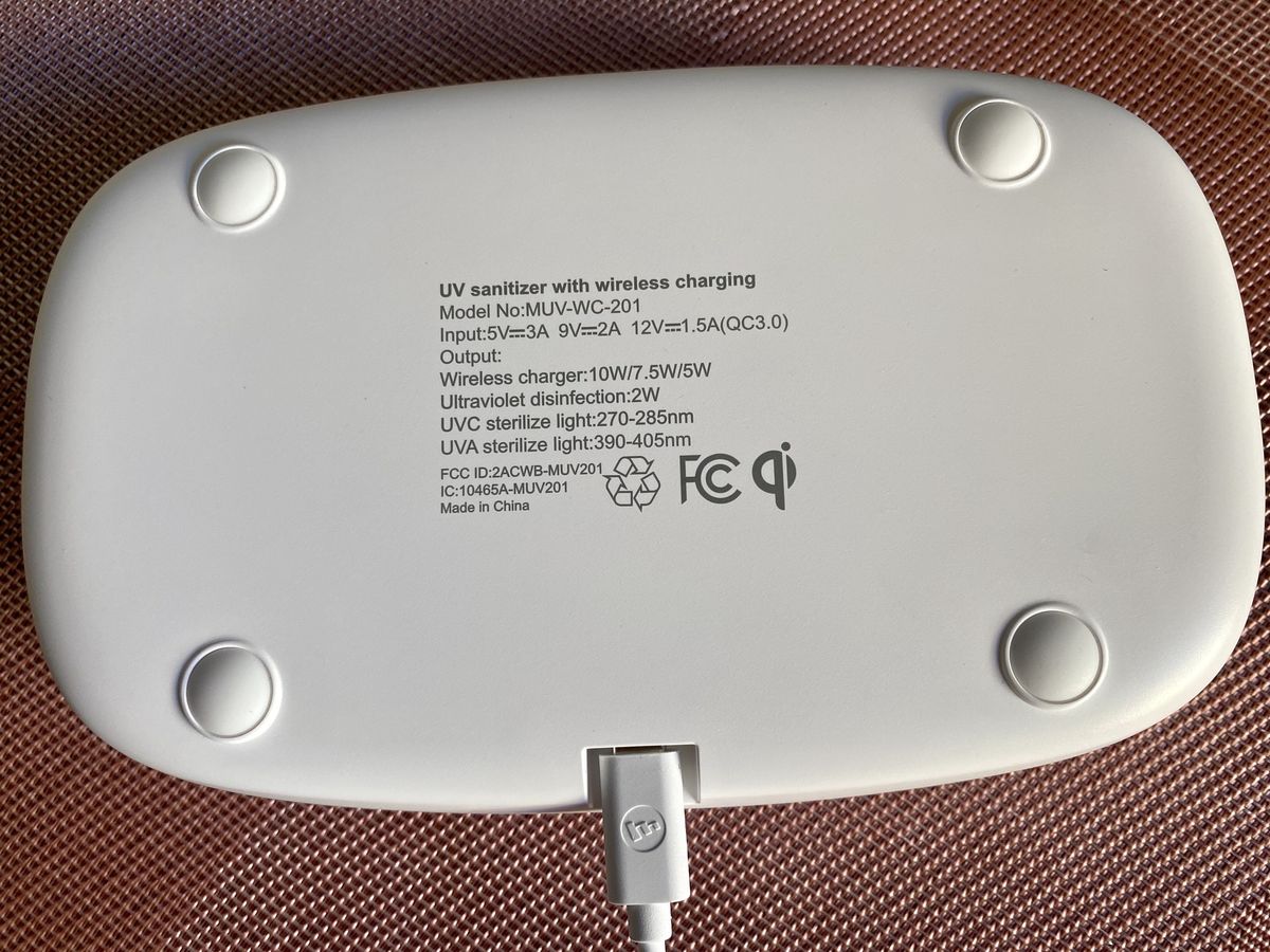 Mophie Uv Sanitizer Wireless Charging Bottom