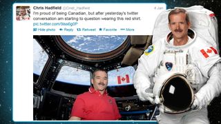 Hadfield Tweets About His Red Shirt