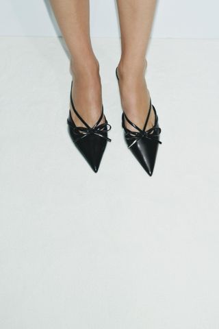 Slingback Bow Kitten Heels