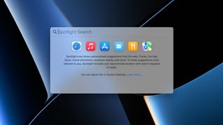 A screenshot of Spotlight search on a MacBook