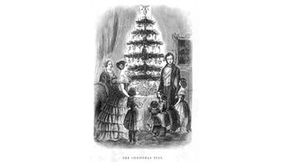 An engraving of Queen Victoria’s tree in Godey’s Ladies Book popularized Christmas trees in the U.S.