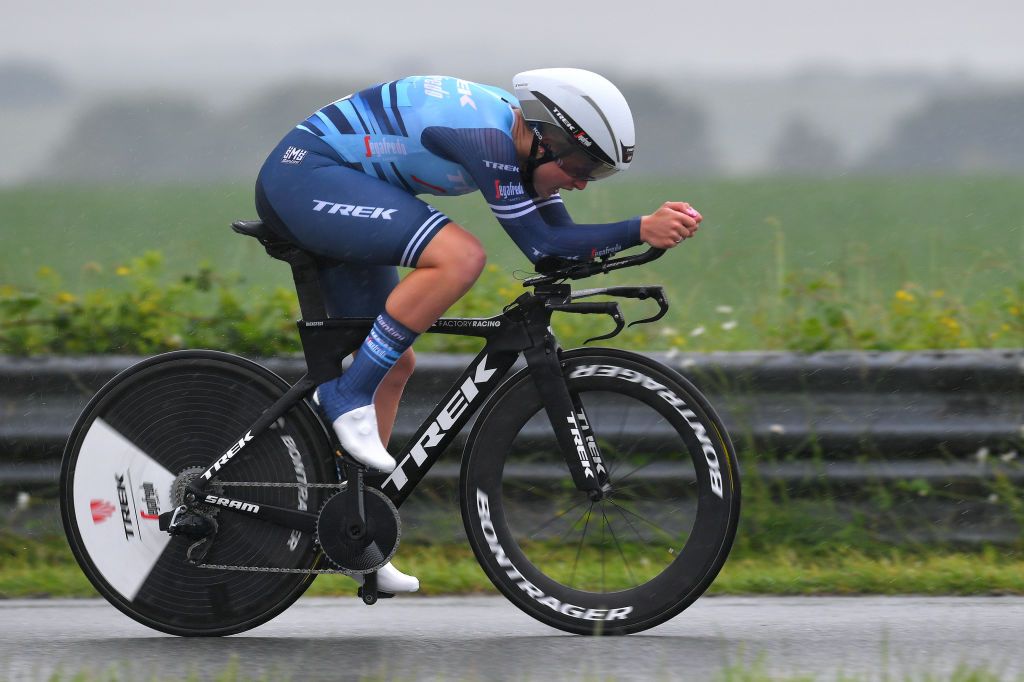 CHIMAY BELGIUM JUNE 22 Elynor Backstedt of The United Kingdom and Team Trek Segafredo during the 9th Lotto Belgium Tour 2021 Prologue a 44km Individual Time Trial stage from Chimay to Chimay ITT LottoBelgTour LottoBelgiumTour on June 22 2021 in Chimay Belgium Photo by Luc ClaessenGetty Images