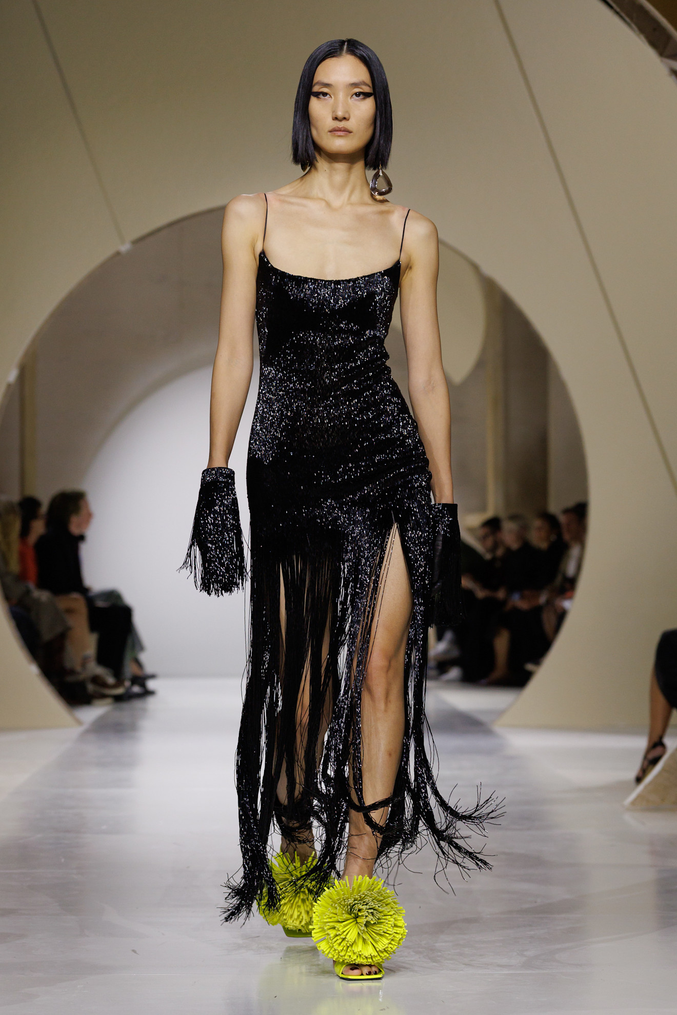 a model walks the givenchy runway.